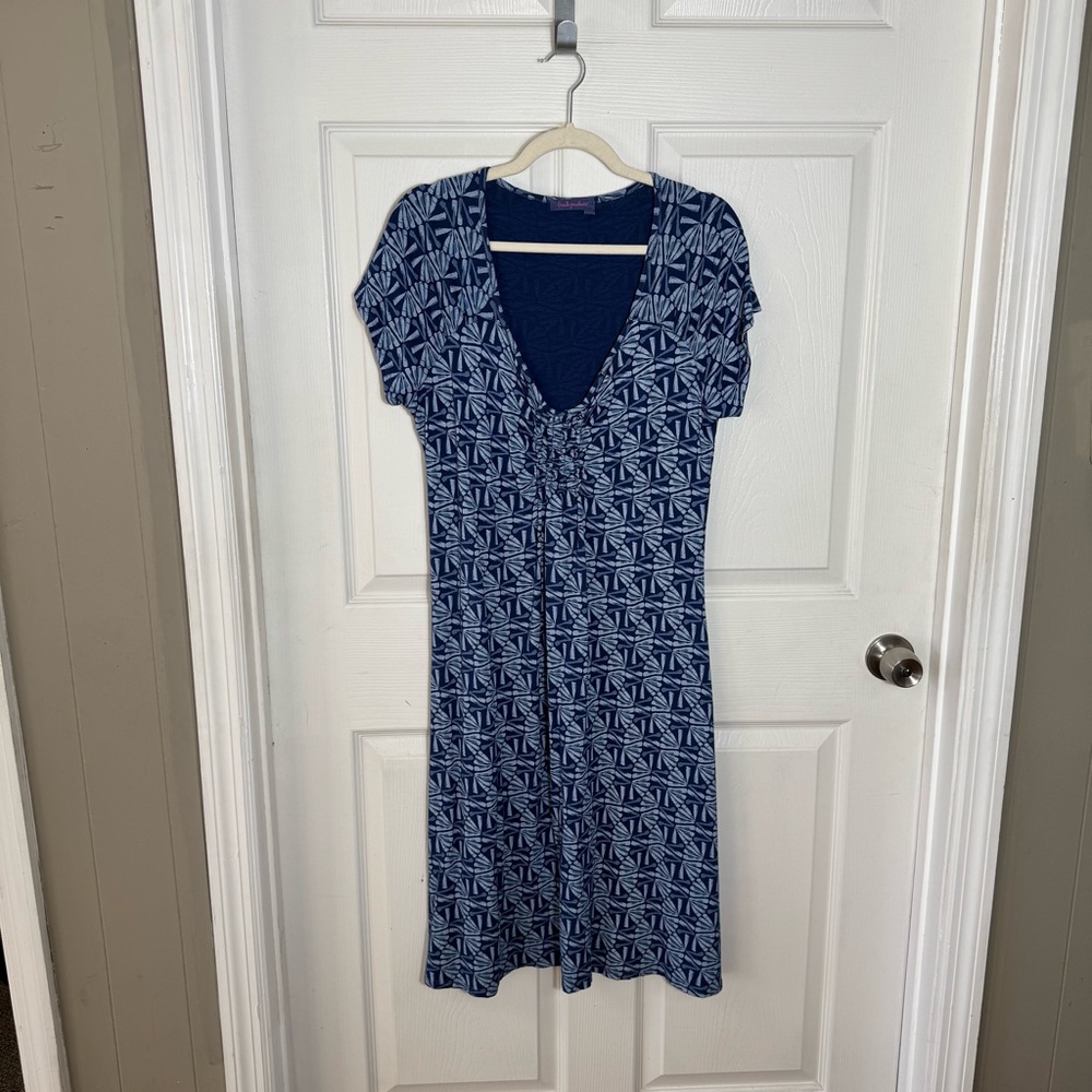 Fresh Produce Summer Dress Size LG Blue Feminine Casual‎ Neutral Minimal Spring